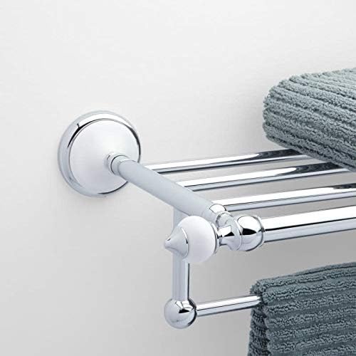 Signature Hardware 413149 Adelaide 21-3/8" Solid Brass and Porcelain Towel Rack - Polished Brass