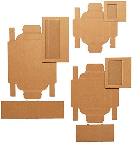 Paper Mart Soap Box with 3 Sections, 100 Pack, Slide Open Kraft Boxes with Clear Window, 9 x 4 x 1 ¼ Inch Small Gift Boxes