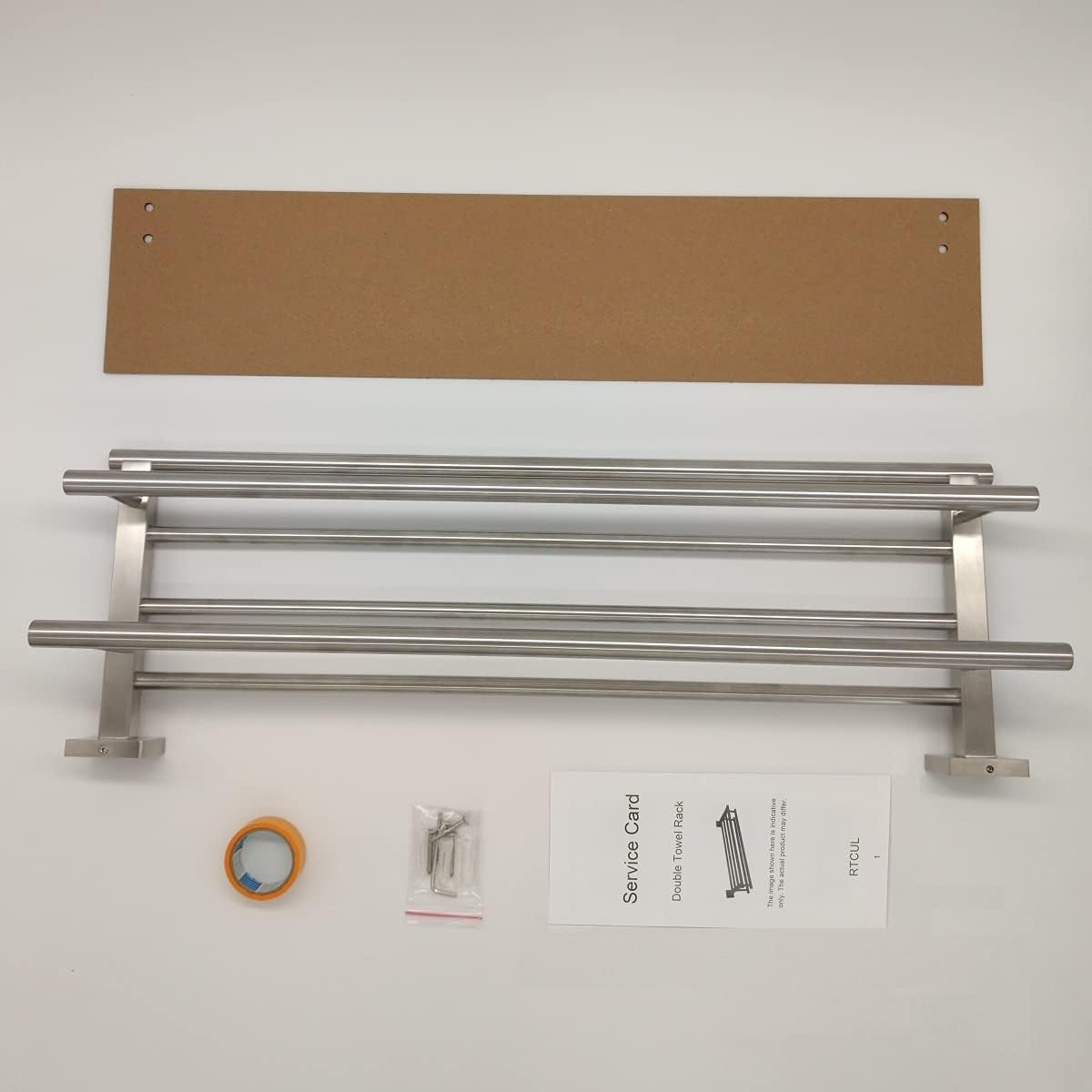 Bathroom Towel Rack 24 Inch Tower Holder with Double Towel Bar Brushed Nickel Towel Rack Wall Mounted SUS304 Stainless Steel Hotel Towel Shelf Modern Towel Hanger
