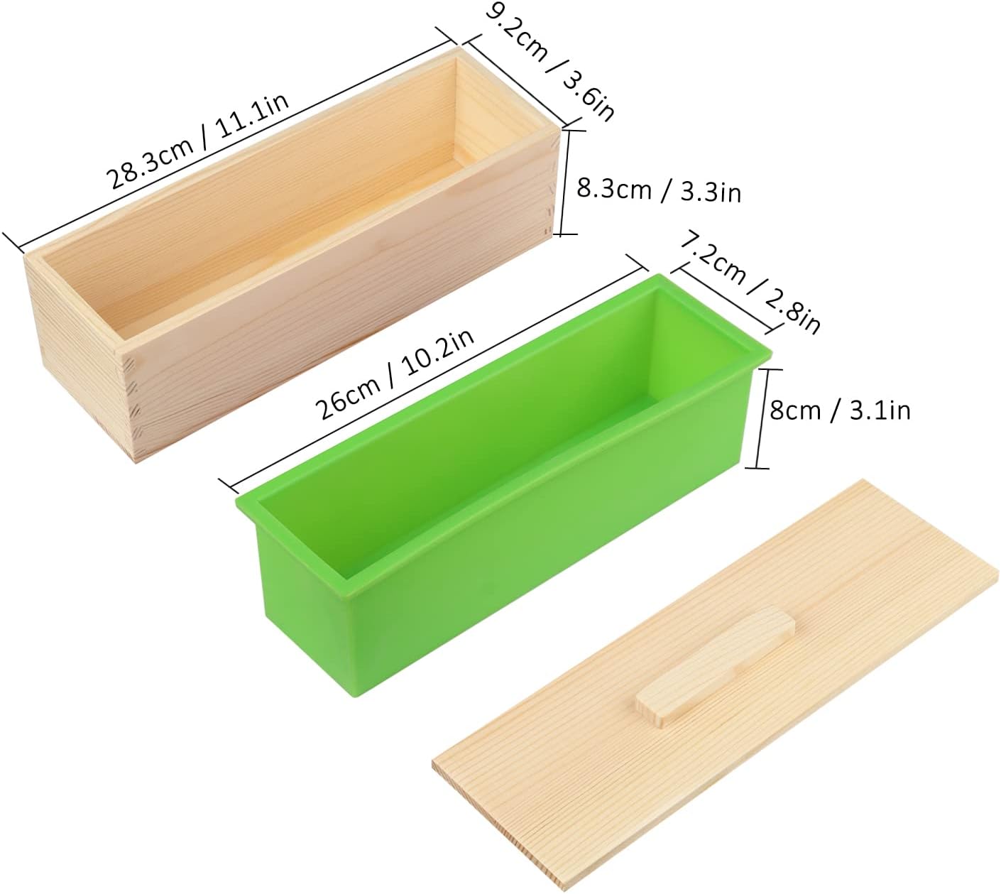 6 Pack 42 oz Soap Loaf Moldes, Soap Moldes for Soap Making with Wooden Boxes, Soap Bar Moldes Can Be Used for Homemade Soap Produce, Soap Making, Ideal Size and Large Capacity