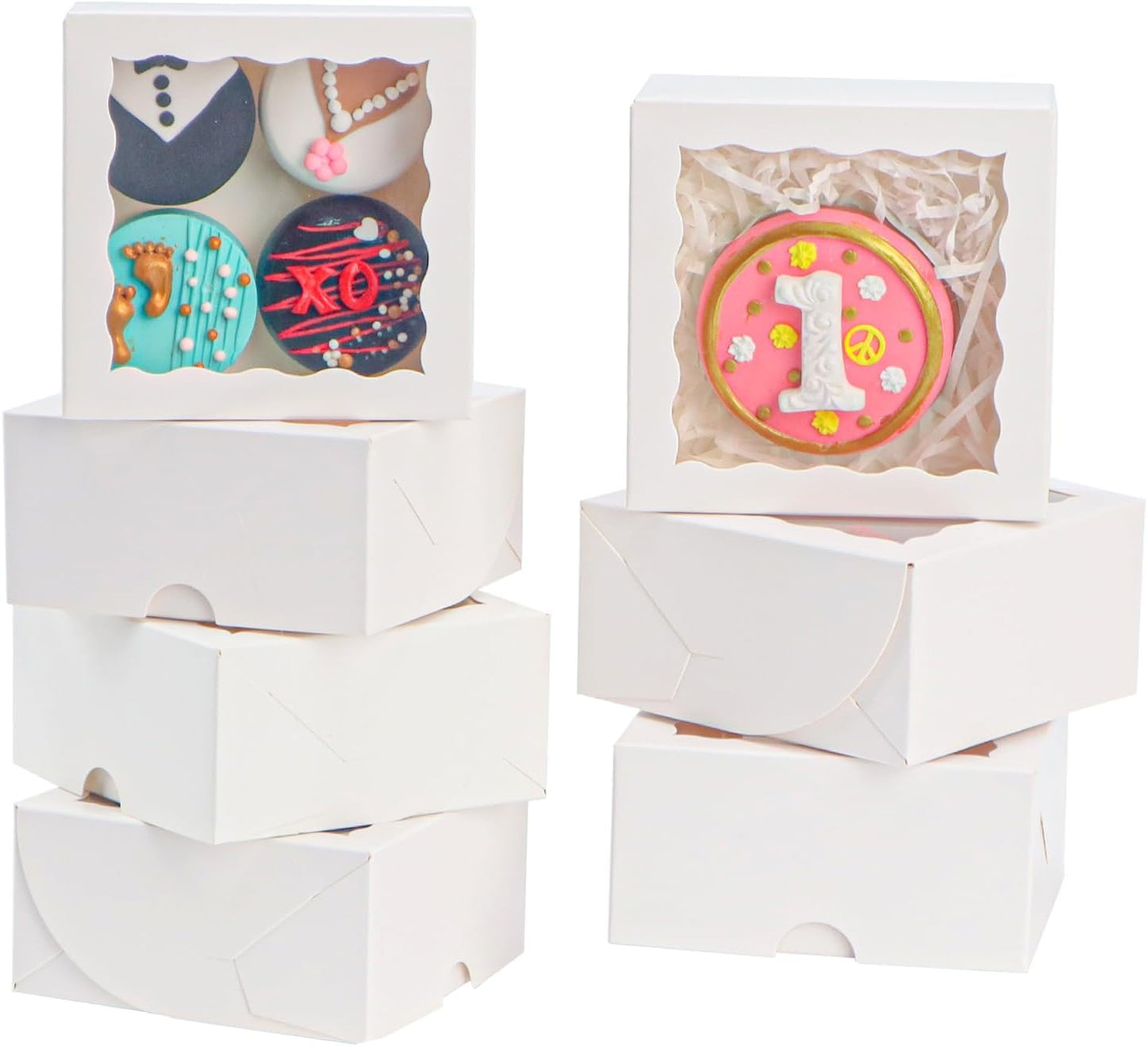 5x5x2 Inch Truffle Boxes Pastry Gift Boxes Bakery Boxes Cookies Boxes Soap Boxes Dount Boxes Chocolate Covered Strawberries Boxes Browine Cake Boxes Treat Boxes for Party Favors