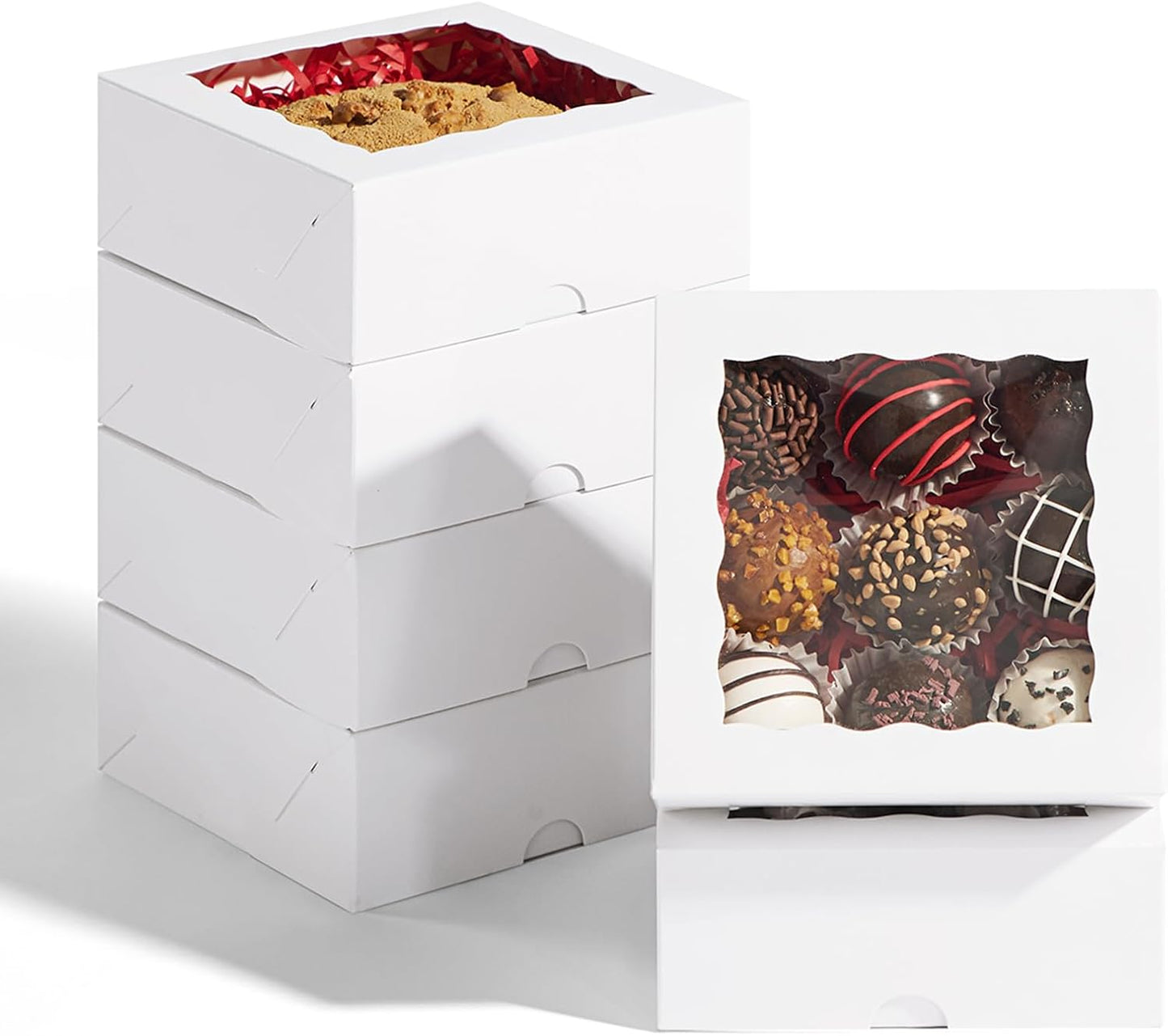 5x5x2 Inch Truffle Boxes Pastry Gift Boxes Bakery Boxes Cookies Boxes Soap Boxes Dount Boxes Chocolate Covered Strawberries Boxes Browine Cake Boxes Treat Boxes for Party Favors