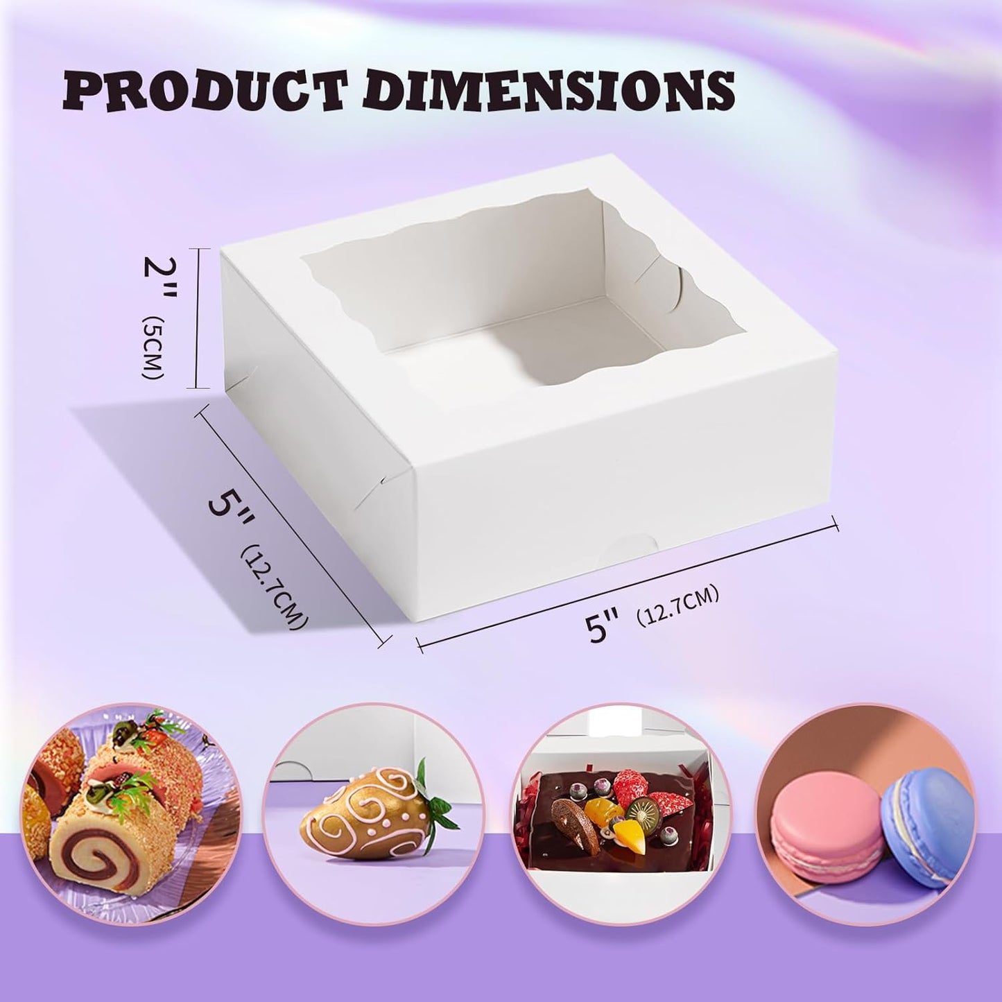 5x5x2 Inch Truffle Boxes Pastry Gift Boxes Bakery Boxes Cookies Boxes Soap Boxes Dount Boxes Chocolate Covered Strawberries Boxes Browine Cake Boxes Treat Boxes for Party Favors