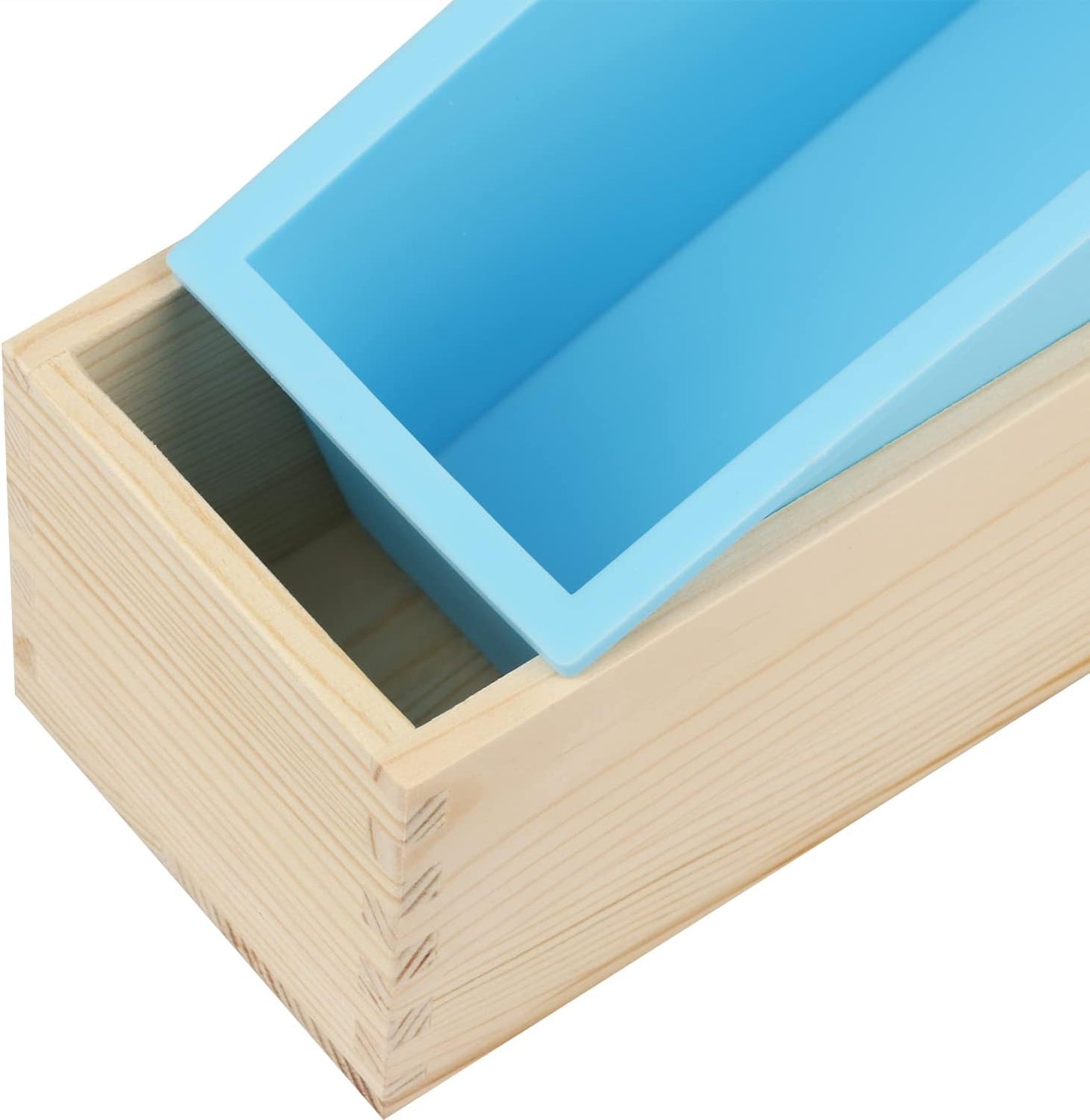 GNIEMCKIN Soap Loaf Box, 42 oz Silicone Soap Wood Box for Soap Making with Wooden Boxes, Set of 6, Soap Bar Box Can Be Used for Homemade Soap Produce, Soap Making, Ideal Size and Large Capacity.
