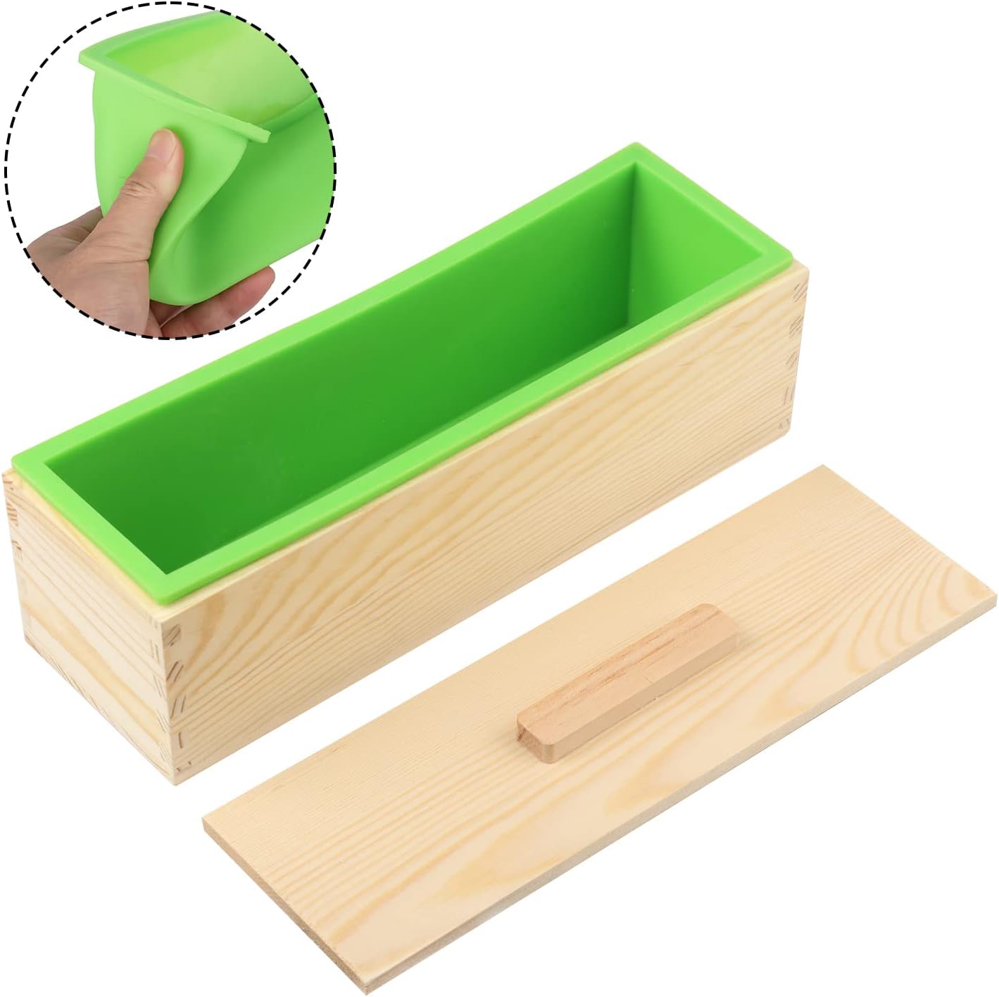 6 Pack 42 oz Soap Loaf Moldes, Soap Moldes for Soap Making with Wooden Boxes, Soap Bar Moldes Can Be Used for Homemade Soap Produce, Soap Making, Ideal Size and Large Capacity