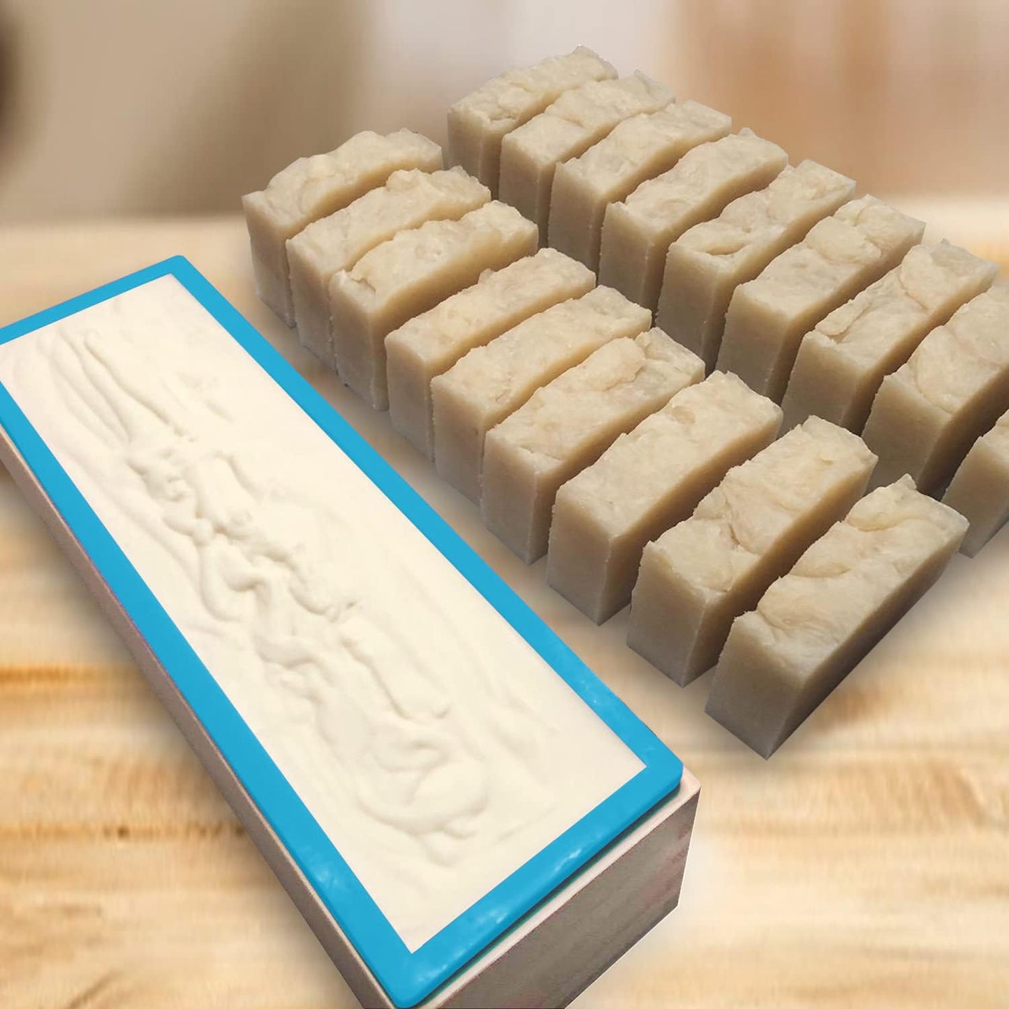 GNIEMCKIN Soap Loaf Box, 42 oz Silicone Soap Wood Box for Soap Making with Wooden Boxes, Set of 6, Soap Bar Box Can Be Used for Homemade Soap Produce, Soap Making, Ideal Size and Large Capacity.