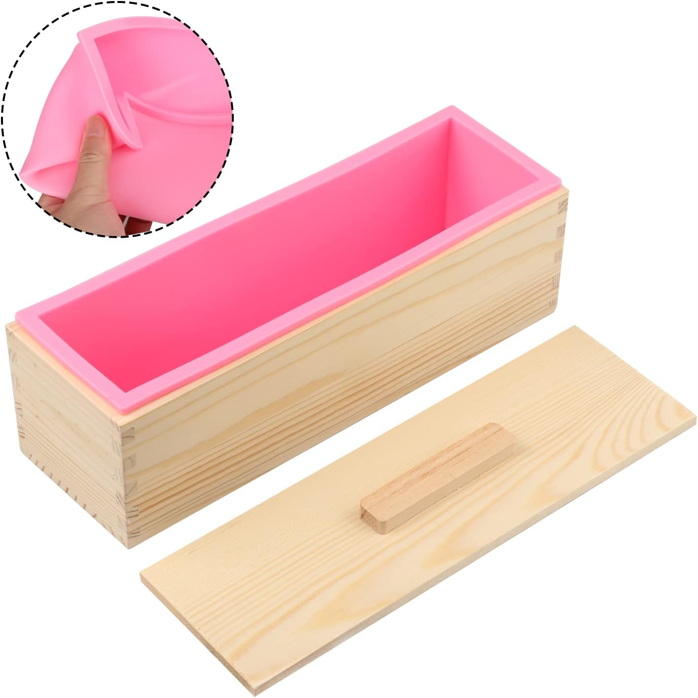 Soap Loaf Box, 42 oz Soap Box for Soap Making with Wooden Boxes, Set of 4, Soap Bar Box Can Be Used for Homemade Soap Produce, Soap Making, Ideal Size and Large Capacity, by GNIEMCKIN