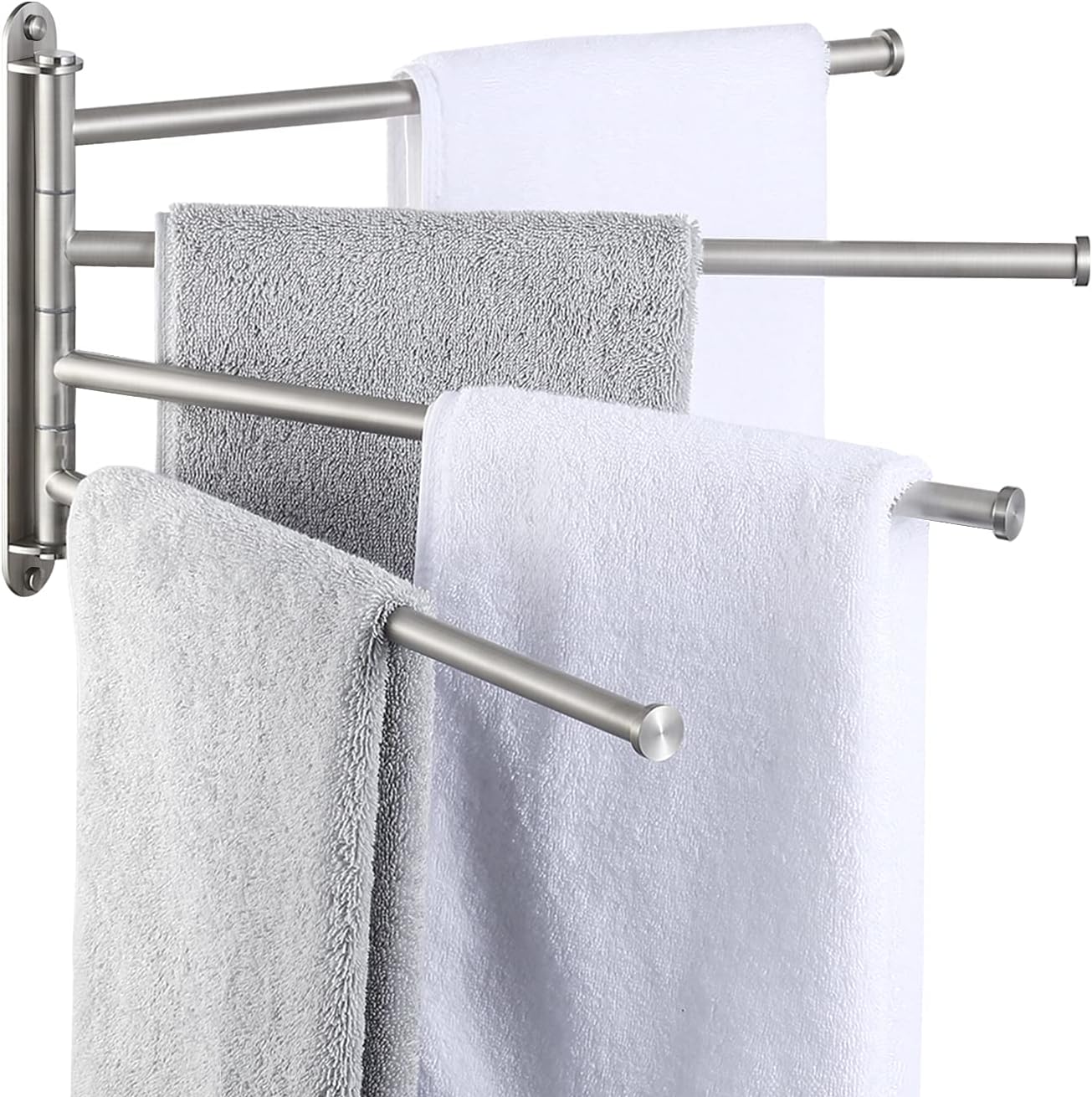 KES Extra Long Swivel Towel Bar 19.5" 4-Arm, Swing Out Towel Rack for Bathroom Wall, Hand Towel Holder for Multiple Towels, SUS304 Stainless Steel Brushed Finish, A2103S4L50-2