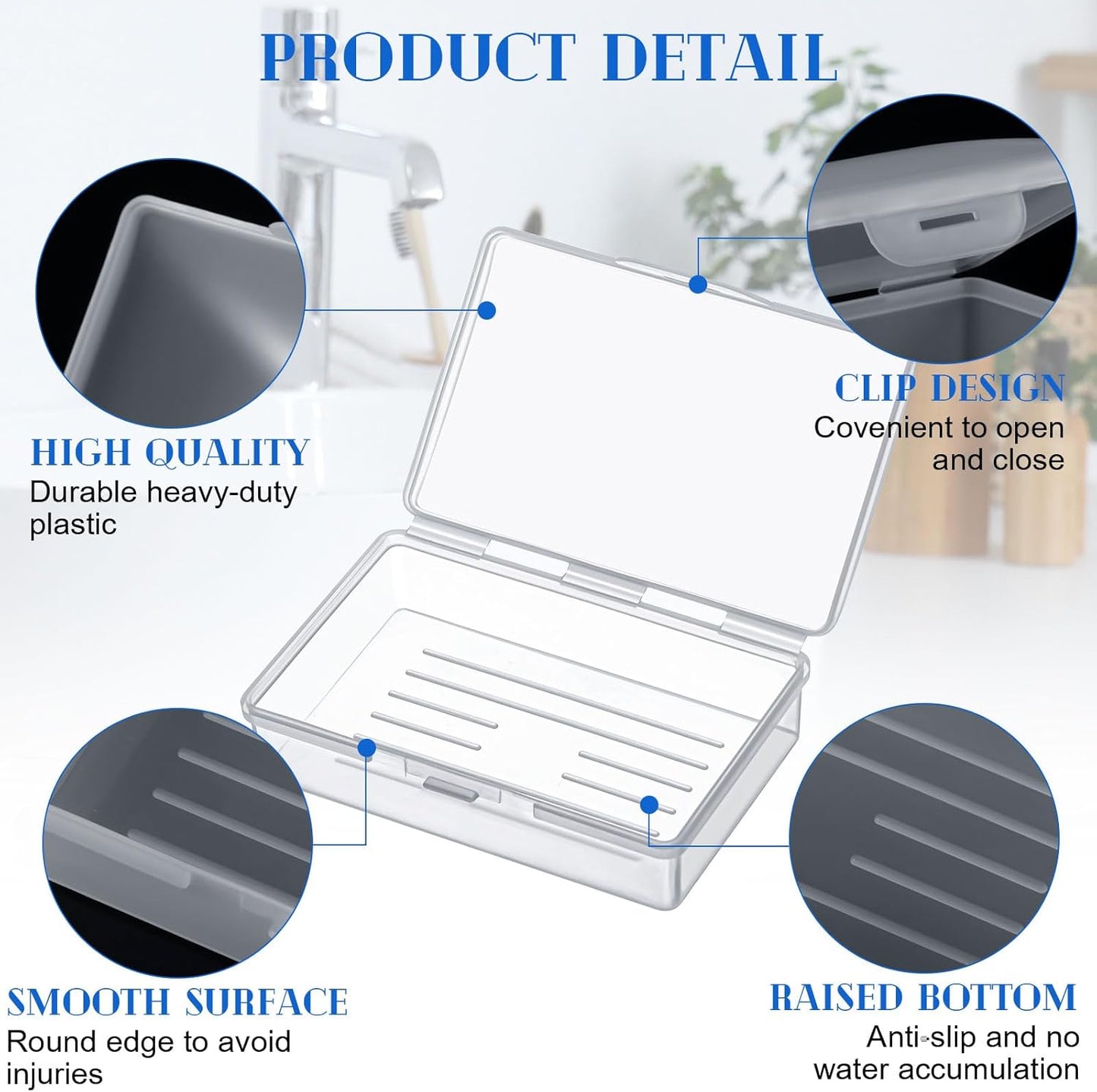 50 Pcs Travel Soap Container Portable Plastic Soap Boxes Bulk with Lid Homeless Donations Bulk Gym Shower Tour Groups Hotel Outdoor Camping (White)