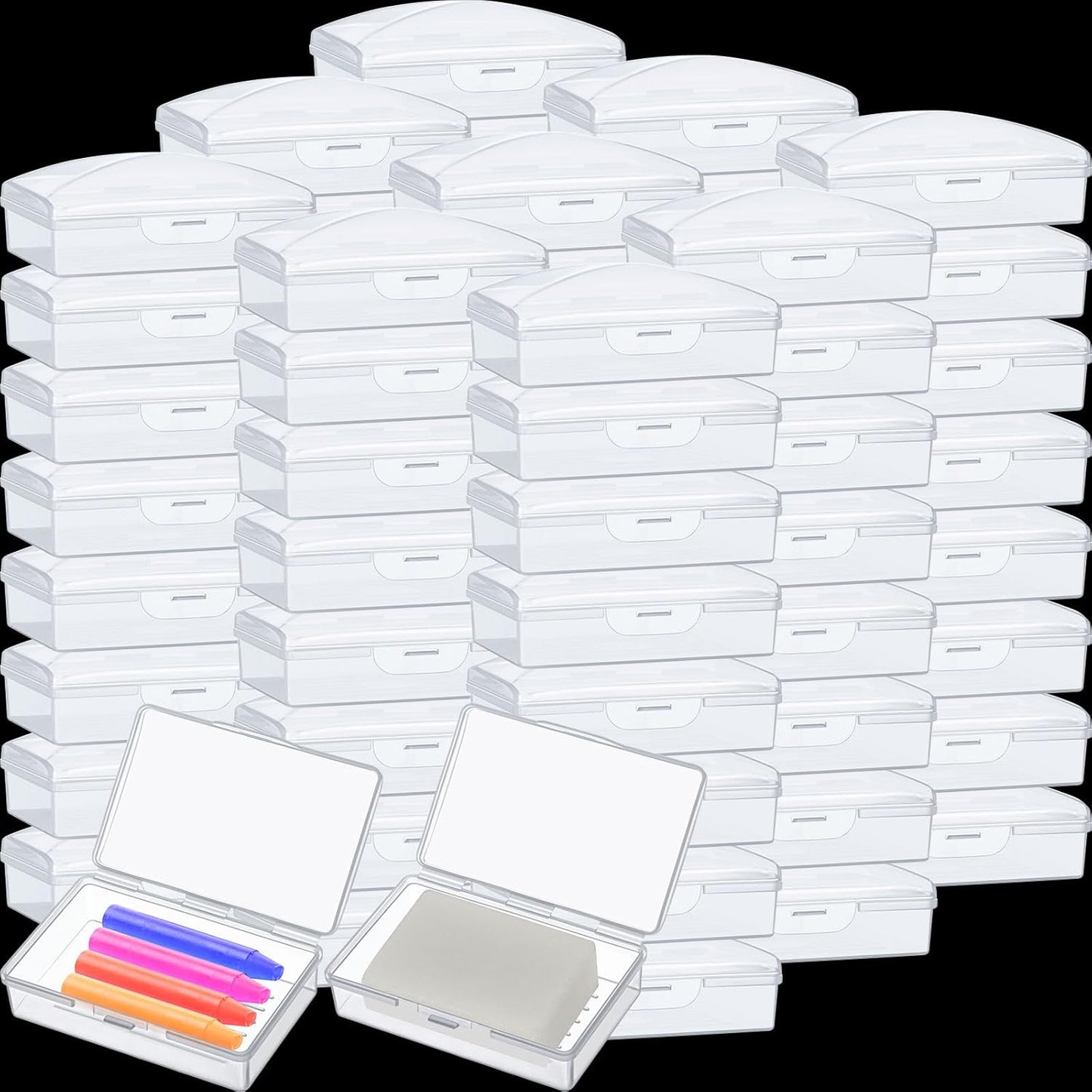 50 Pcs Travel Soap Container Portable Plastic Soap Boxes Bulk with Lid Homeless Donations Bulk Gym Shower Tour Groups Hotel Outdoor Camping (White)