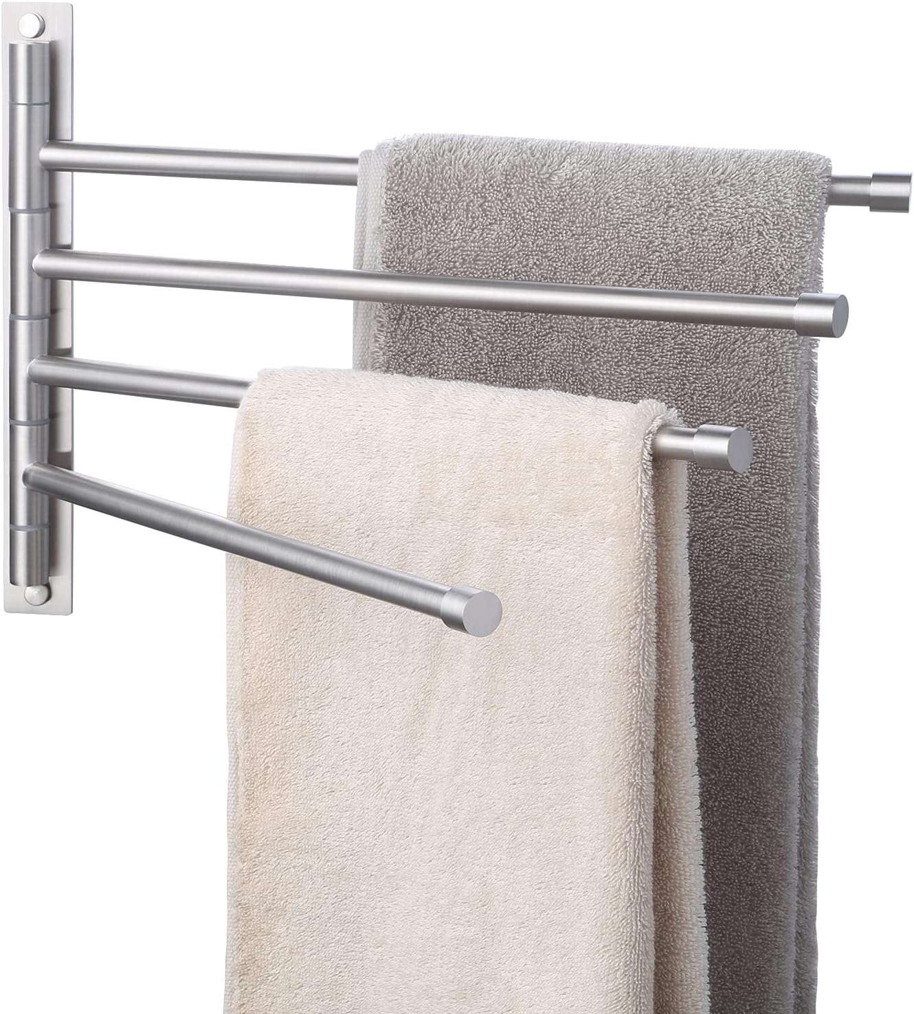 KES Extra Long Swivel Towel Bar 19.5" 4-Arm, Swing Out Towel Rack for Bathroom Wall, Hand Towel Holder for Multiple Towels, SUS304 Stainless Steel Brushed Finish, A2103S4L50-2