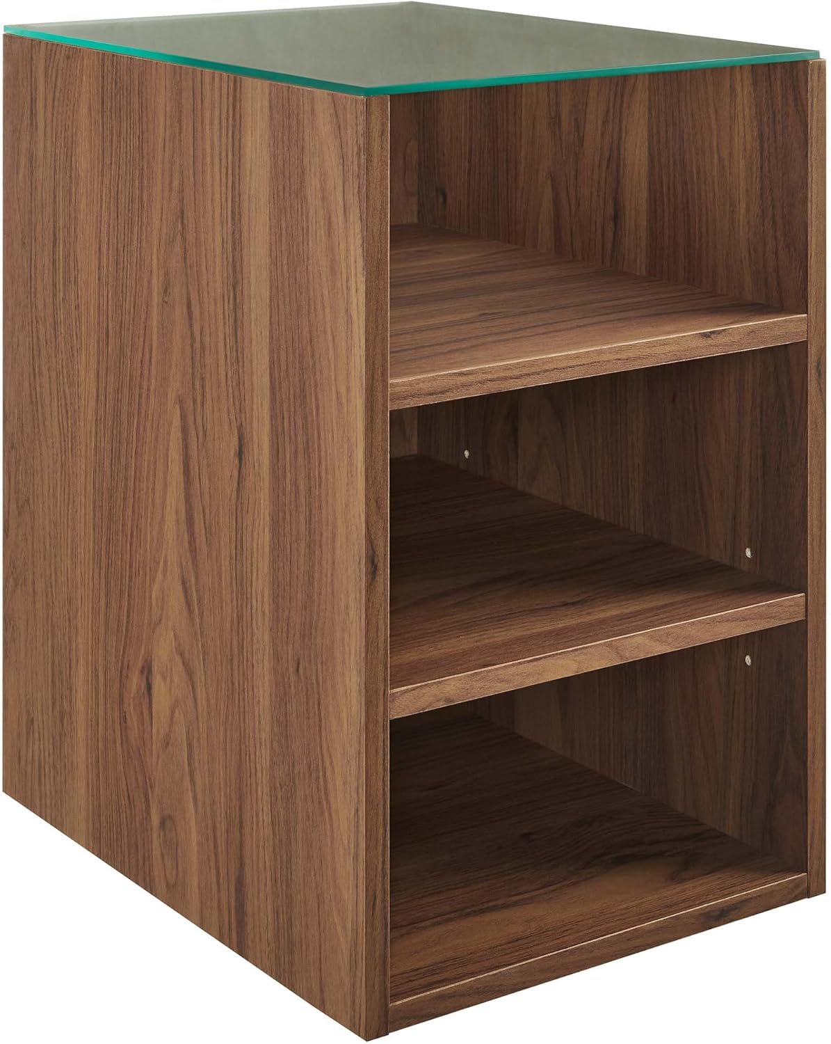 Modway Render 62 Inch Mid-Century Modern Floating Bathroom Vanity with Double Sink in Walnut White – Wall-Mount Vanity with Storage Cabinet and Dual Ceramic Sinks
