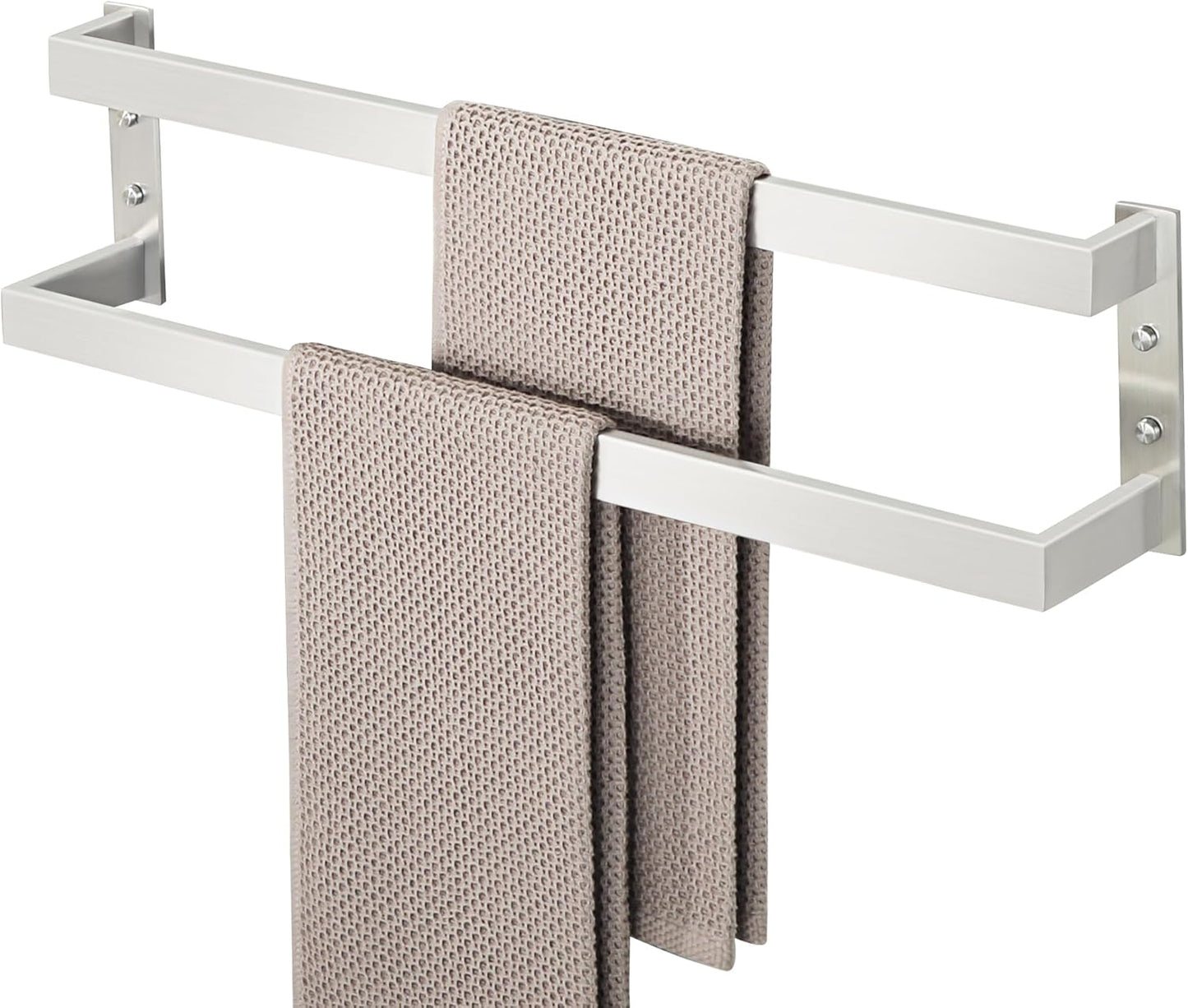 Alise Double Towel Bar 24", SUS304 Stainless Steel Towel Racks for Bathroom Wall Mounted, Heavy Duty Bathroom Towel Holder, Space Saving Towel Hanger, Matte Black