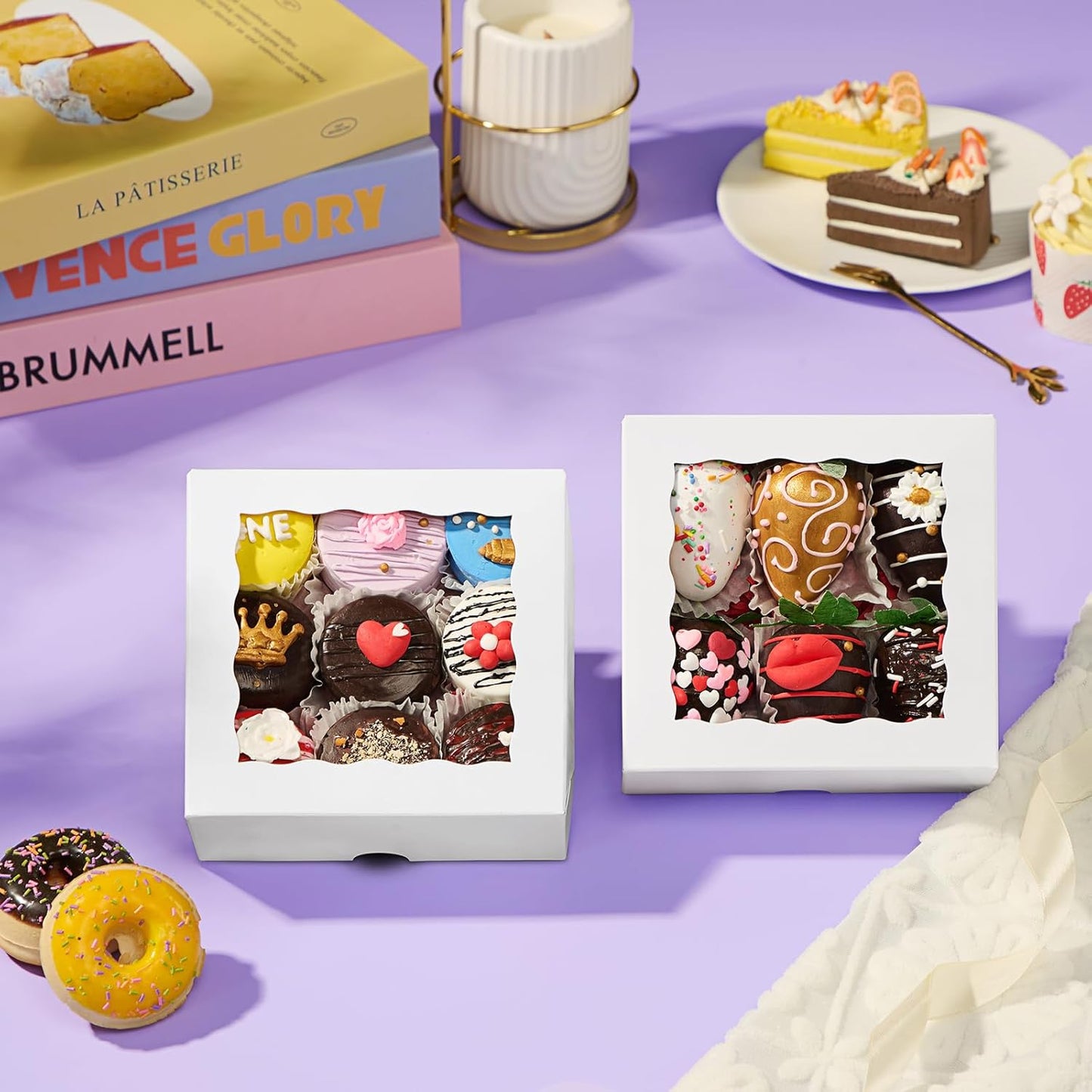 5x5x2 Inch Truffle Boxes Pastry Gift Boxes Bakery Boxes Cookies Boxes Soap Boxes Dount Boxes Chocolate Covered Strawberries Boxes Browine Cake Boxes Treat Boxes for Party Favors