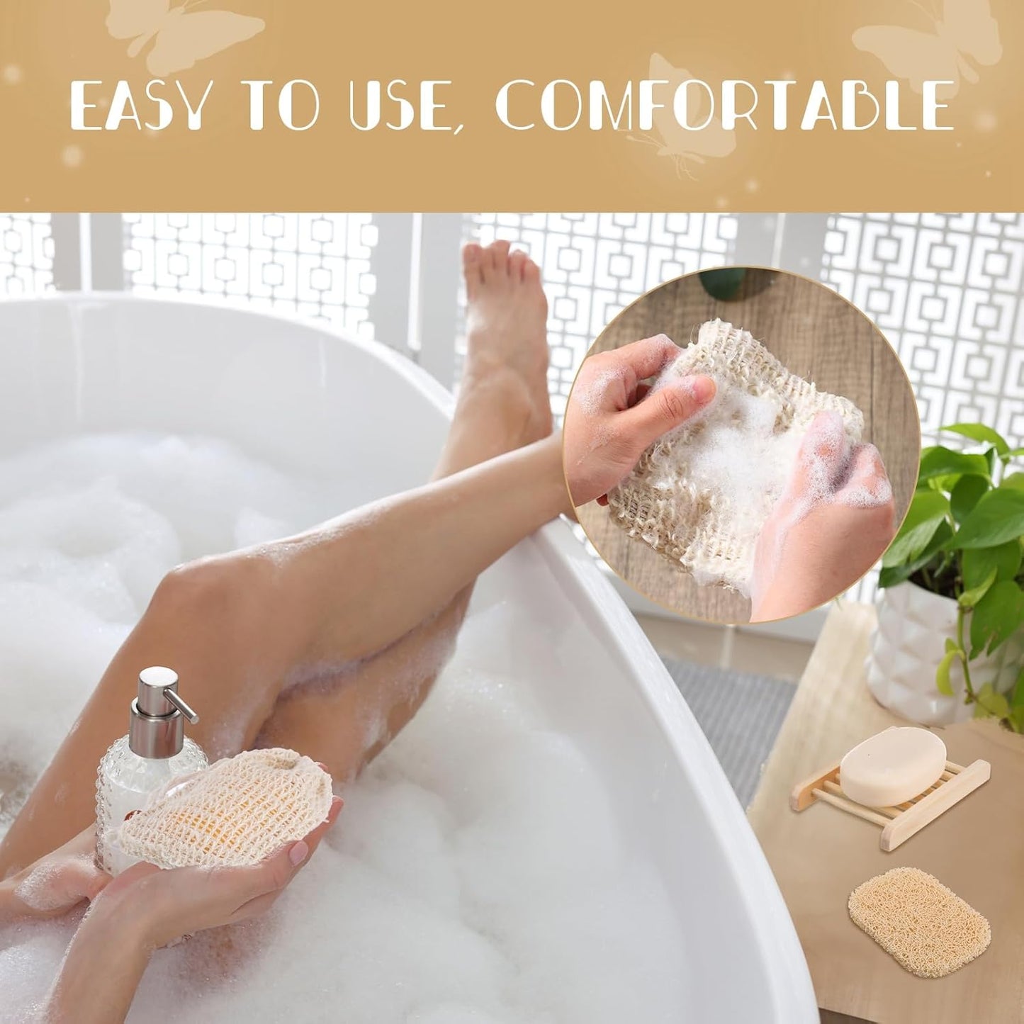 90 Pcs Soap Saver Set Including Wooden Dish, Exfoliating Bag, Saver Pads Bulk with Self Drain, Bar Soap Holder Mesh Bag for Shower Bath Home Toilet Kitchen Hotel Restaurant