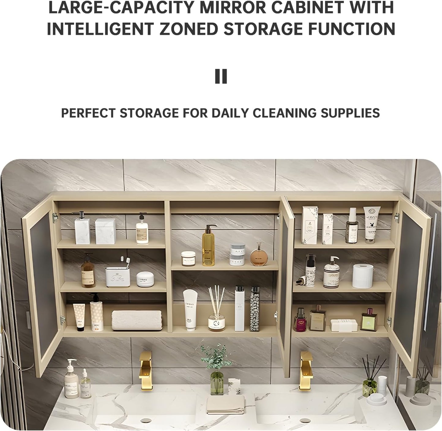 Single Sink Bathroom Vanity, Modern Bathroom Vanity Set Include Smart Defogging Mirror & Toilet Mirror Cabinet & Extended Countertop, Wall-Mounted Bathroom Vanities with Integrated Sink (68")