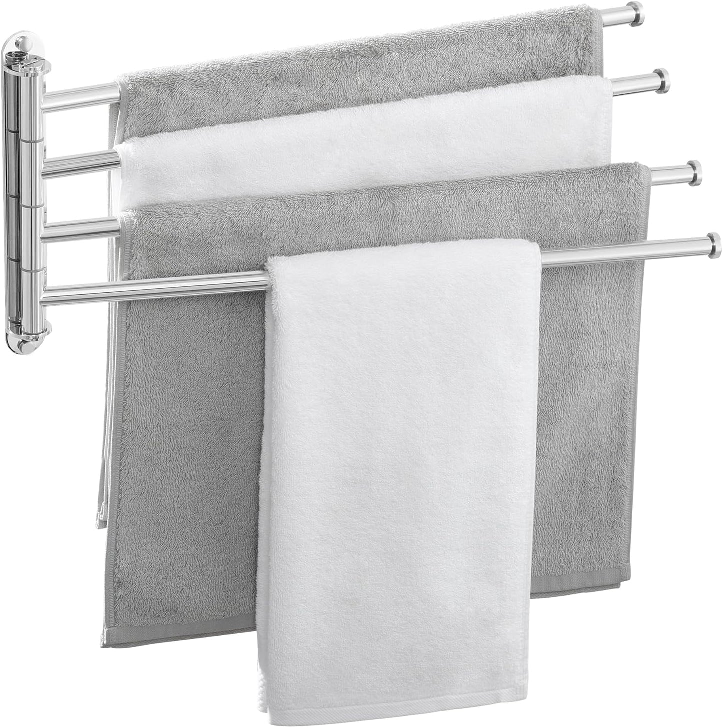 KES Extra Long Swivel Towel Bar 19.5" 4-Arm, Swing Out Towel Rack for Bathroom Wall, Hand Towel Holder for Multiple Towels, SUS304 Stainless Steel Brushed Finish, A2103S4L50-2