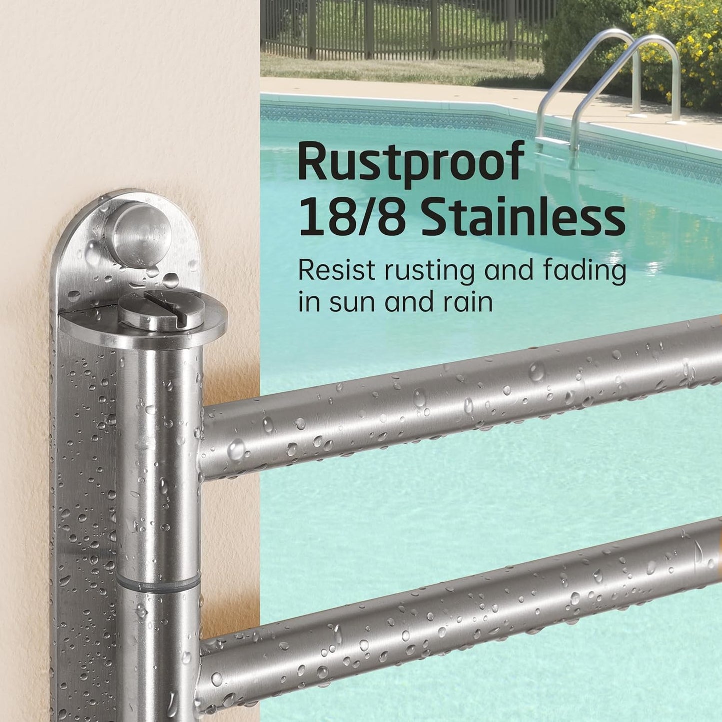 KES Extra Long Swivel Towel Bar 19.5" 4-Arm, Swing Out Towel Rack for Bathroom Wall, Hand Towel Holder for Multiple Towels, SUS304 Stainless Steel Brushed Finish, A2103S4L50-2