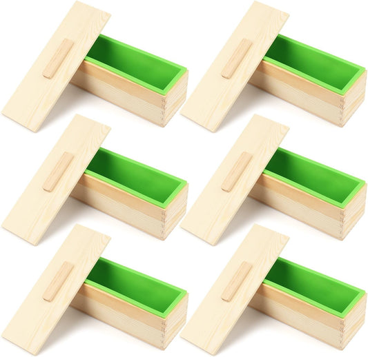 6 Pack 42 oz Soap Loaf Moldes, Soap Moldes for Soap Making with Wooden Boxes, Soap Bar Moldes Can Be Used for Homemade Soap Produce, Soap Making, Ideal Size and Large Capacity