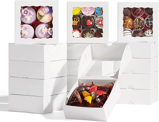5x5x2 Inch Truffle Boxes Pastry Gift Boxes Bakery Boxes Cookies Boxes Soap Boxes Dount Boxes Chocolate Covered Strawberries Boxes Browine Cake Boxes Treat Boxes for Party Favors